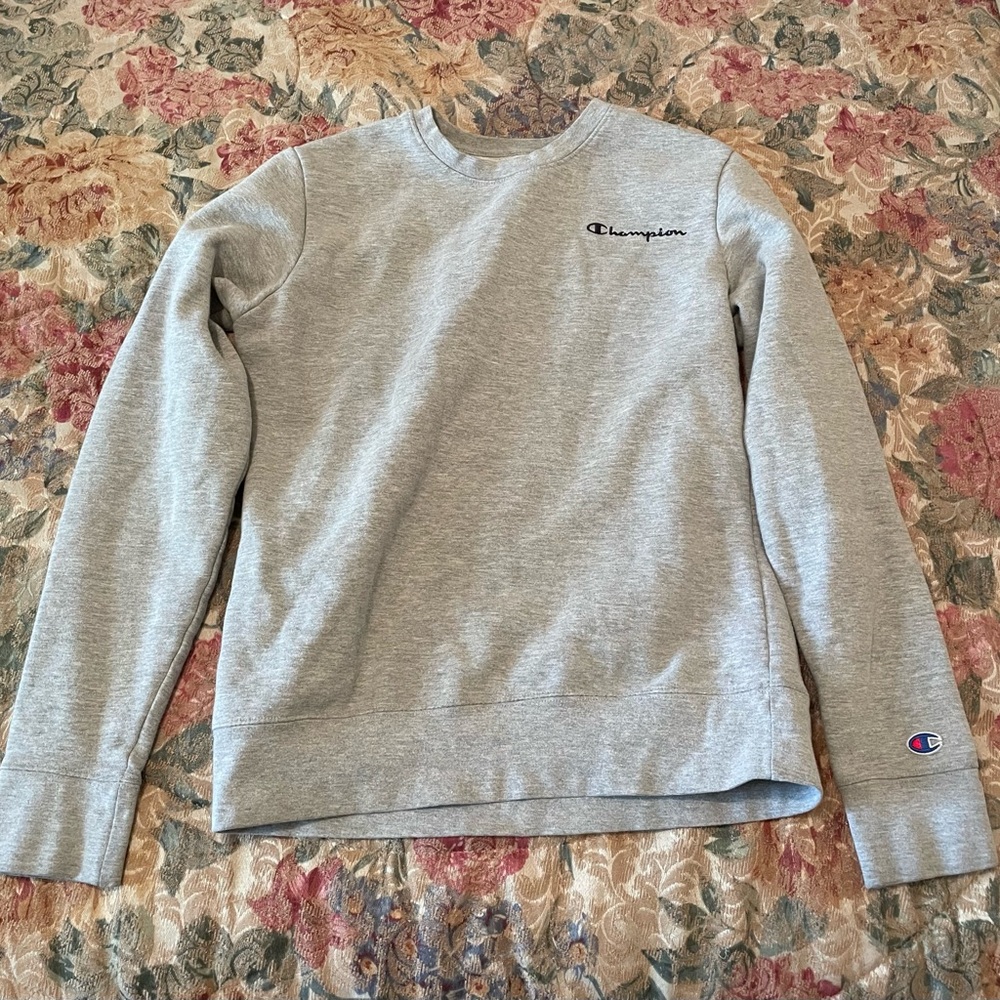 Champion Grey Sweatshirt Long Sleeve Men Size Small
